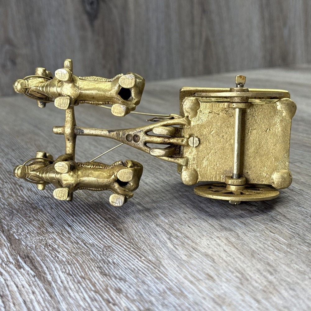 VTG Brass Bullock Cart Traditional India Craftsmanship Design~ 7" x 3.5" x 3.25" - Picture 12 of 16